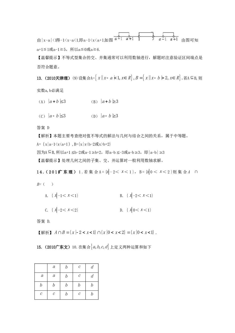 最新6年高考4年模拟试题试卷--第一章第一节集合(答案解析)4