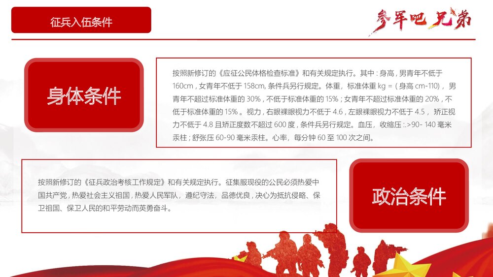 《参军吧兄弟》参军报国征兵宣传教育党建党课PPT课件下载(含内容)10