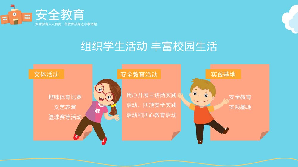 中小学生提高校园安全意识主题班会PPT课件(共20页·带内容)5