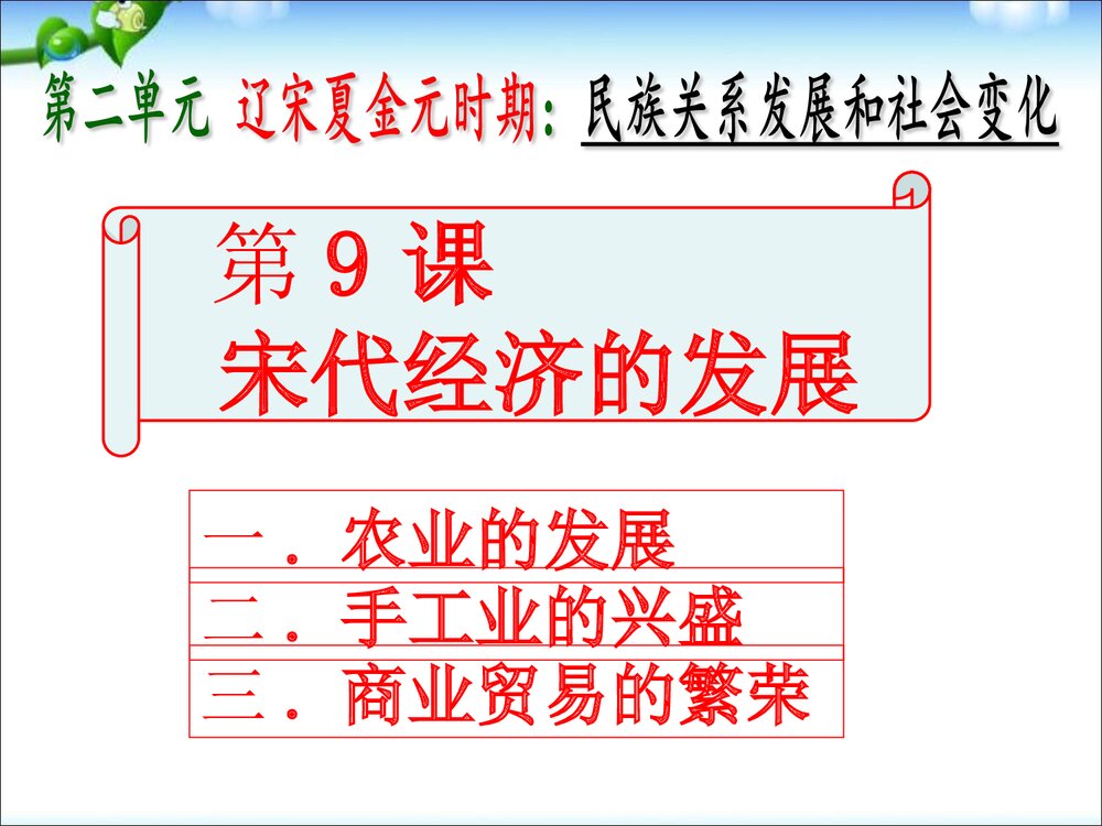 人教版七年级历史下册《课件第9课 宋代经济的发展》教学PPT课件1