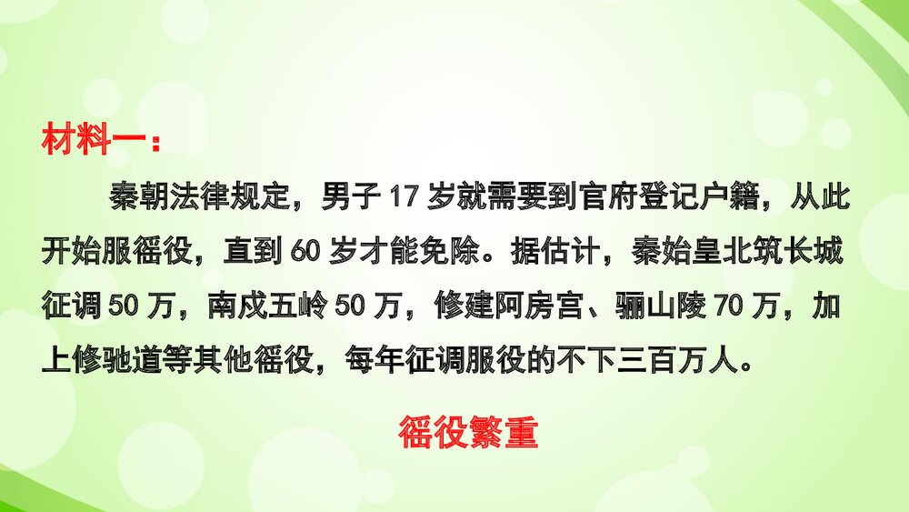 七年级历史上册《第10课 秦末农民大起义》教学PPT课件6
