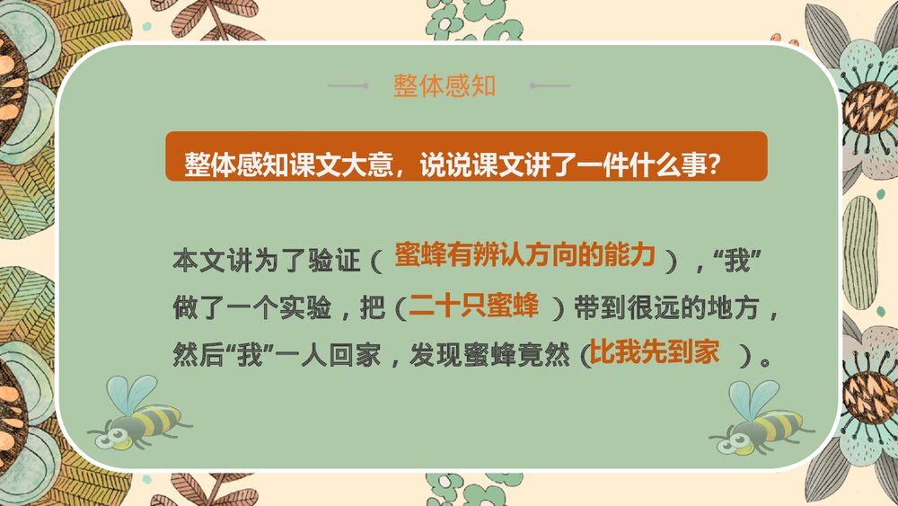 语文部编版小学三年级下册《蜜蜂》教育教学PPT课件6