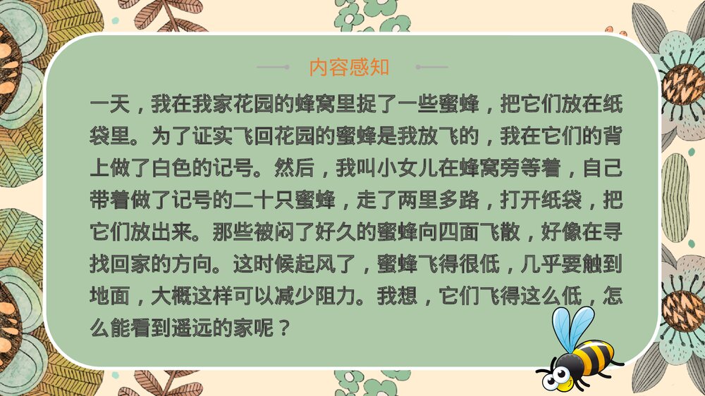语文部编版小学三年级下册《蜜蜂》教育教学PPT课件7