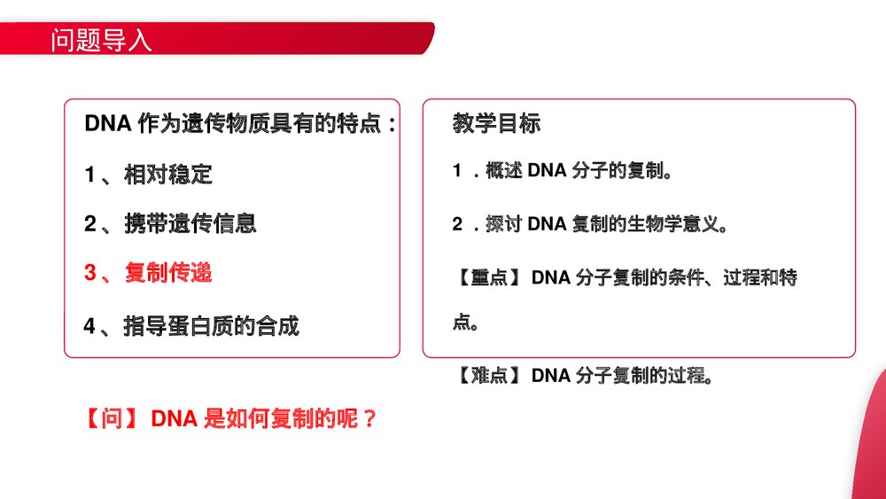 高一下册生物必修二《DNA的复制》PPT课件(第3.3课时)2