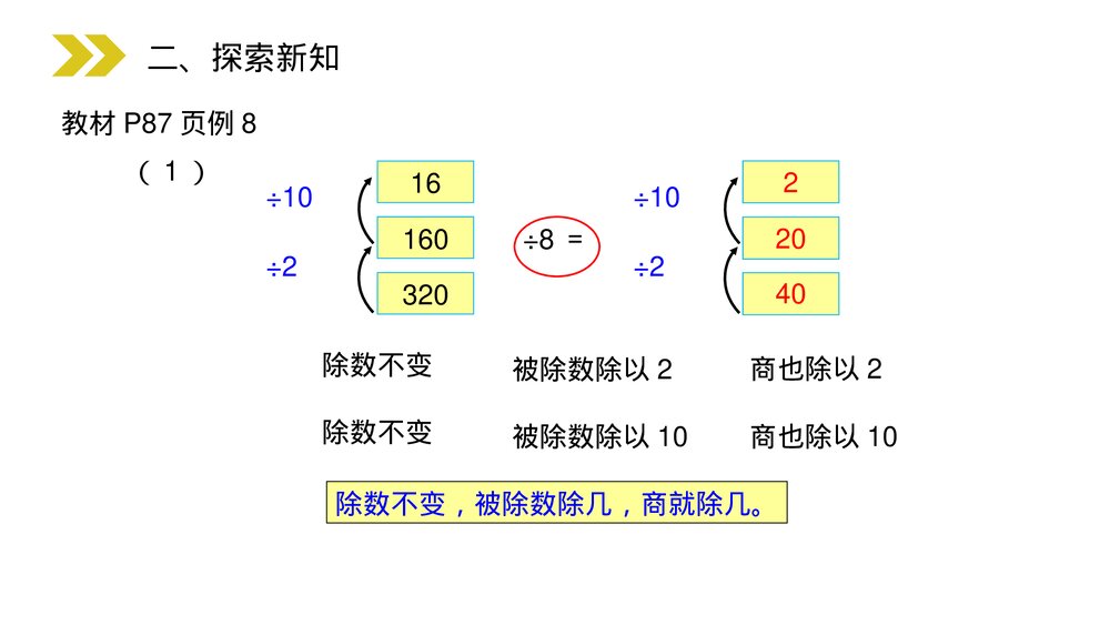 人教版小学数学四年级上册《商的变化规律》PPT课件(第6.2.5课时)4