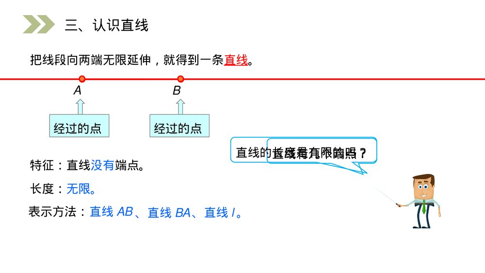 人教版小学数学四年级上册《认识线段、直线、射线和角》PPT课件(第3.1课时)5