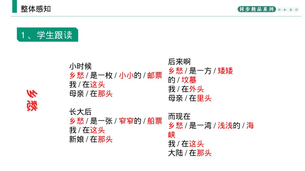 人教版九年级语文上册《乡愁》PPT课件5