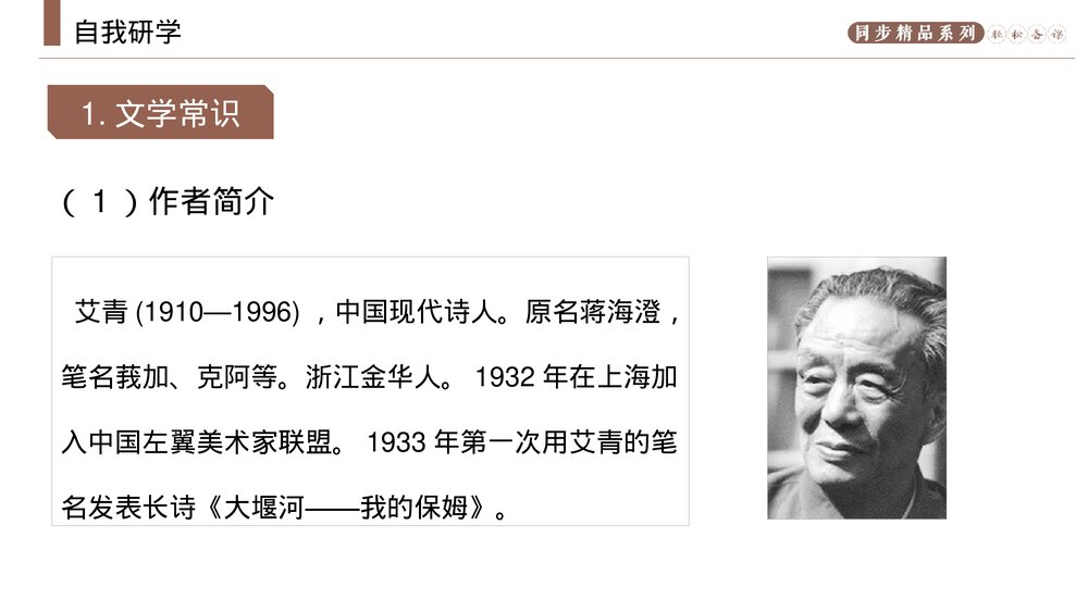 人教版九年级语文上册《我爱这土地》PPT课件3