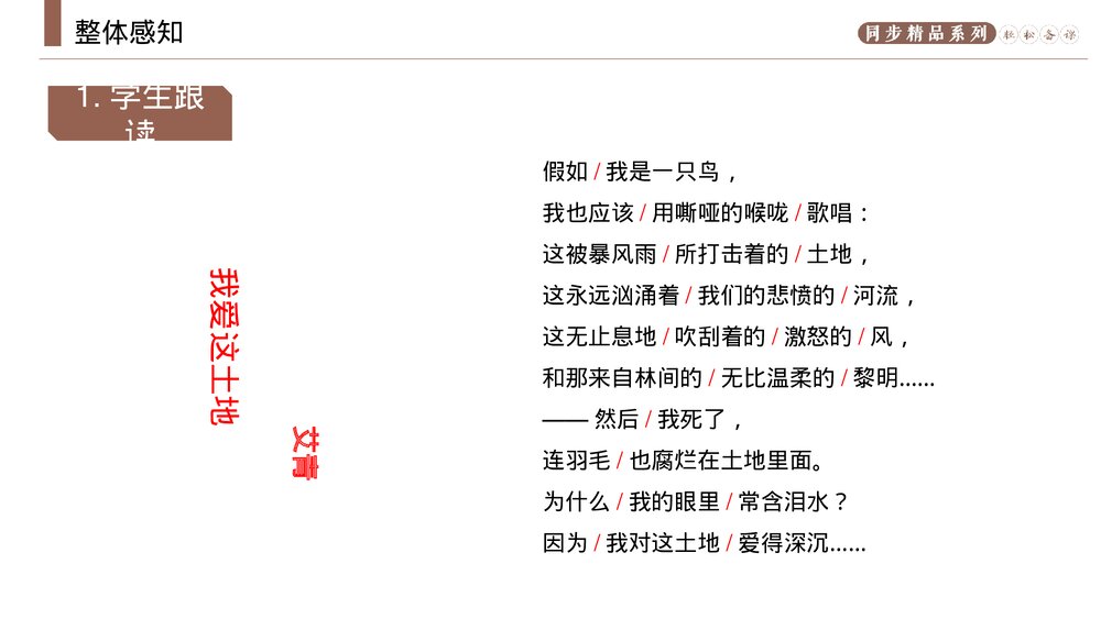 人教版九年级语文上册《我爱这土地》PPT课件7