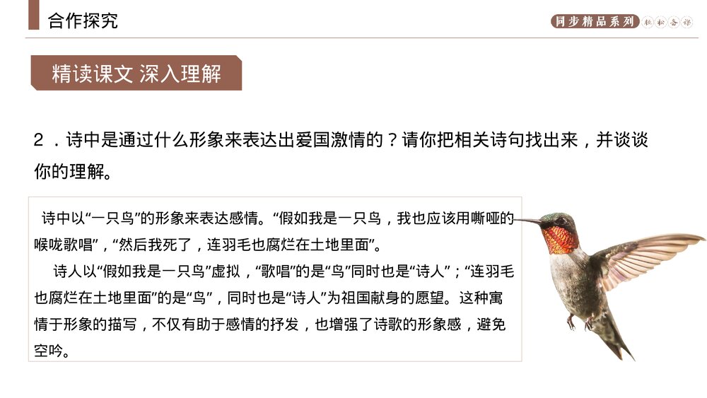 人教版九年级语文上册《我爱这土地》PPT课件10