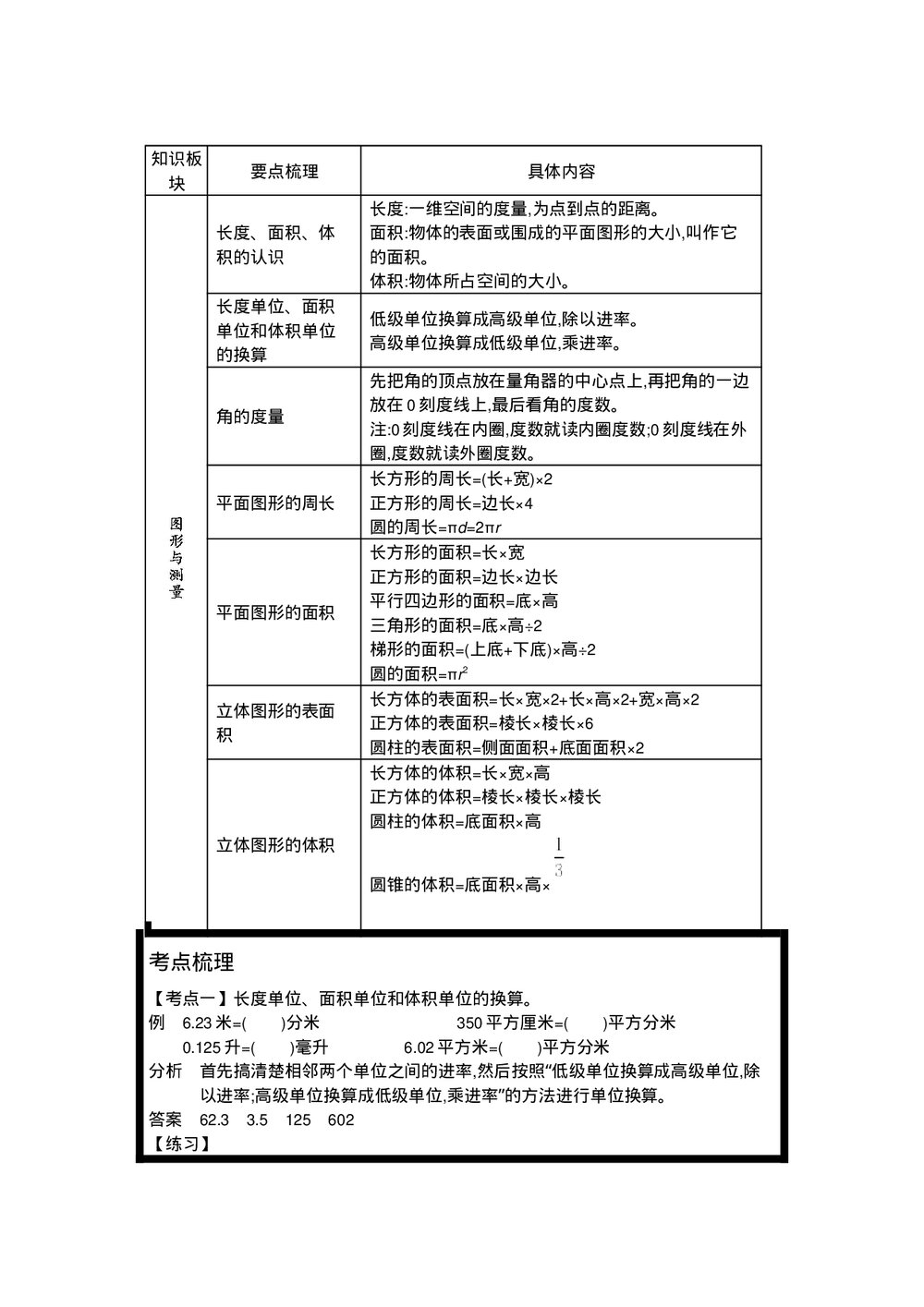 六年级数学《图形与几何》word教案9