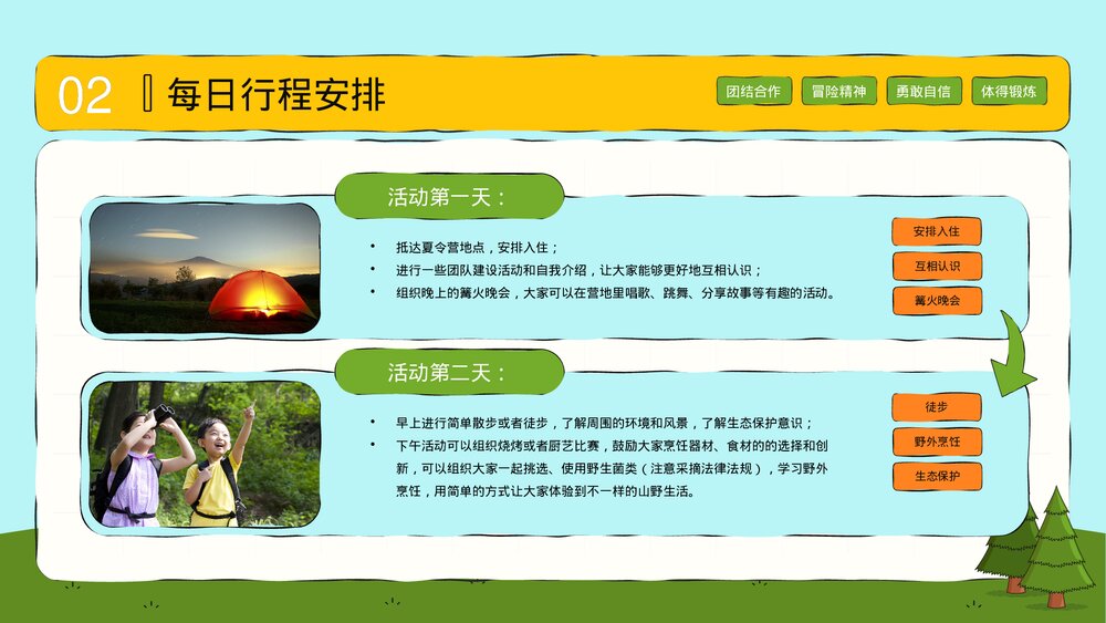 学生山野探险夏令营活动策划PPT课件下载(共19页·可编辑修改)7