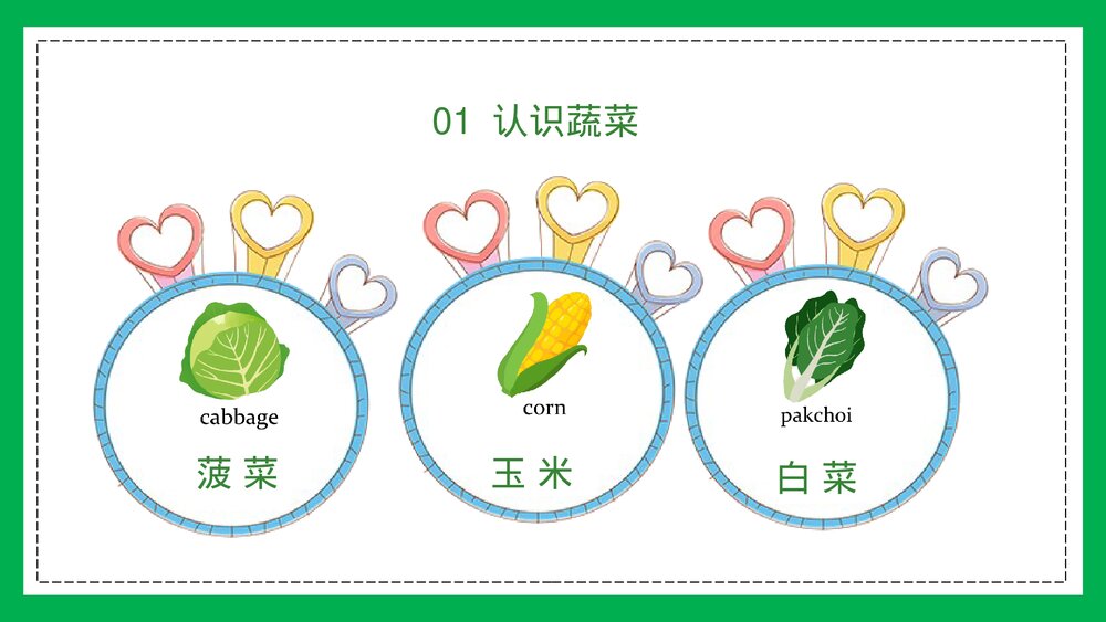 幼儿识字蔬菜水果教育PPT模板4