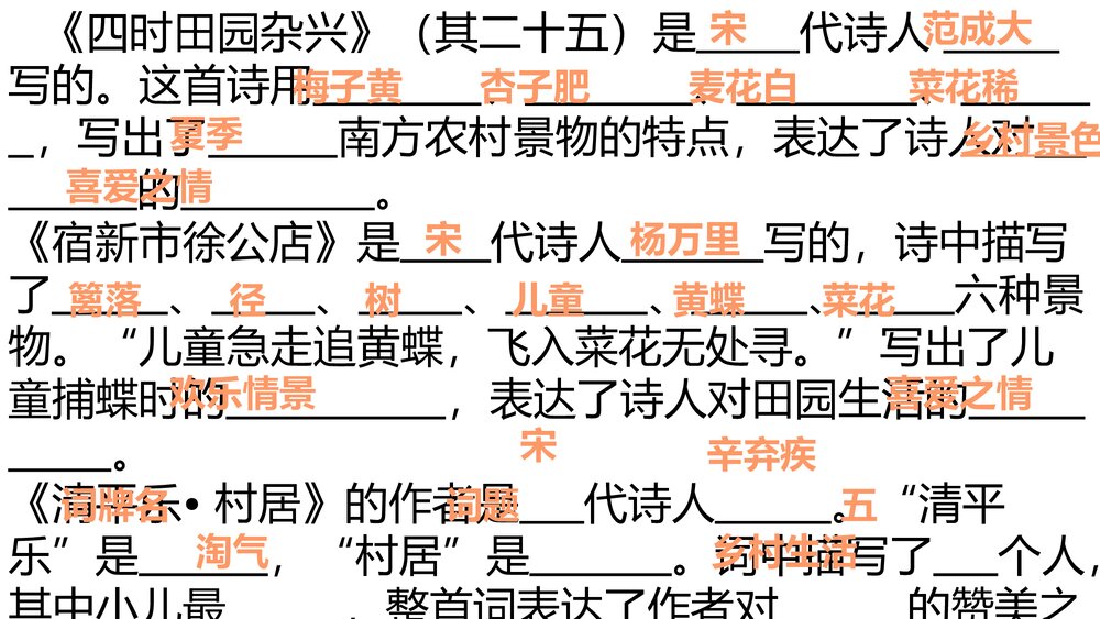部编版四年级语文下册第一单元复习PPT课件(共20张)6