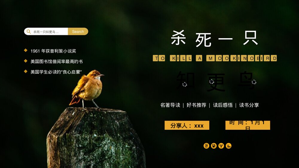《杀死一只知更鸟》名著导读好书推荐分享PPT课件下载1
