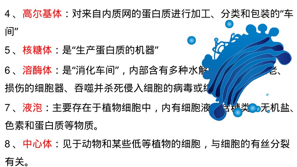 高一上学期生物必修1《分子与细胞》人教版总复习PT课件7
