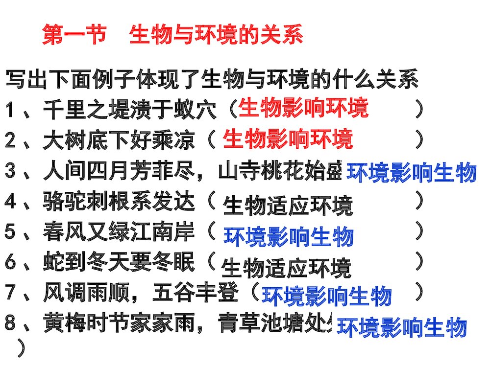 人教版生物七年级上册《重要概念和图片复习》PPT课件下载4