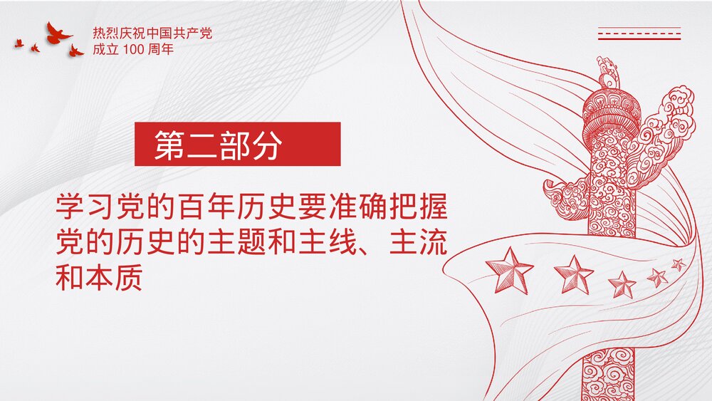 党政风庆祝建党一百周年庆典PPT课件下载7