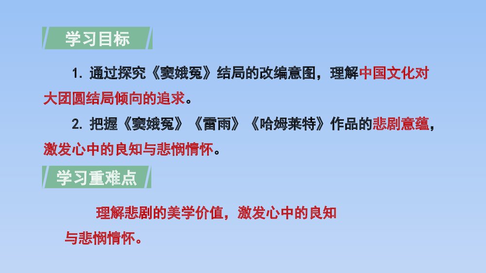 人教版部编(2019)高三语文下册必修 《学习任务四:进行专题研讨,深入认识戏剧价值》名师4