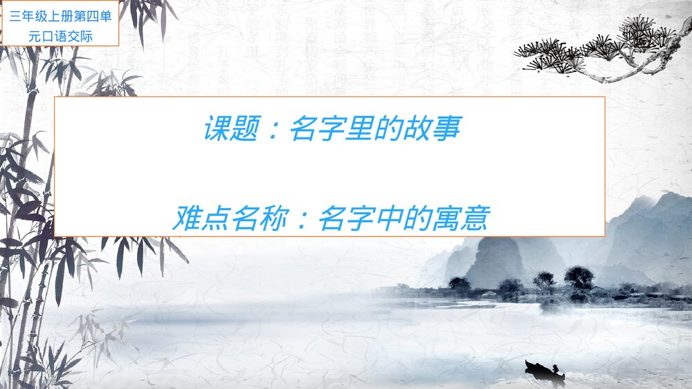 部编版三年级语文上册第四单元 口语交际:名字里的故事 教学课件PPT下载1