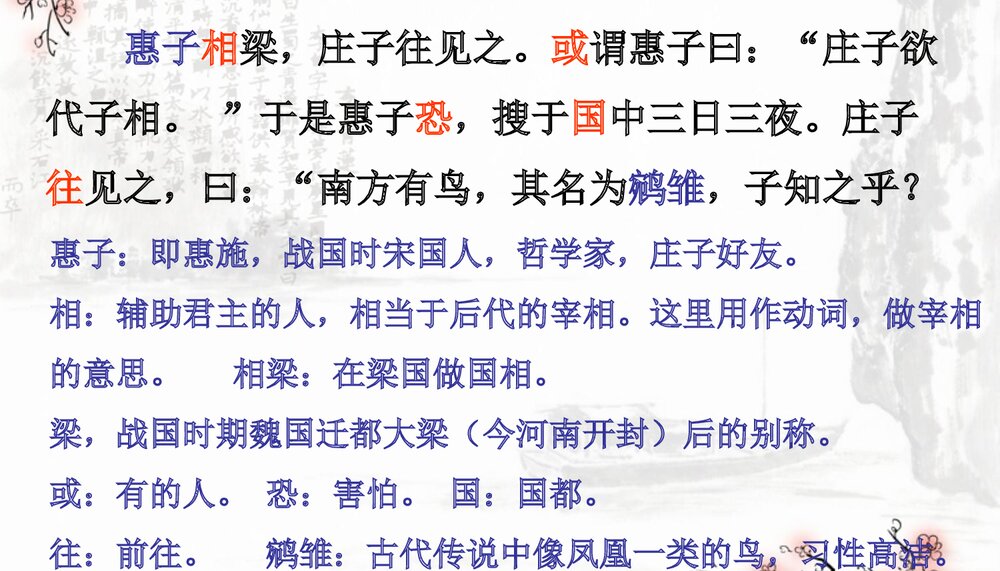 人教版初中语文-九年级下册(旧版)-课件4:第20课《庄子》故事两则PPT-同课异构课件-第20课6