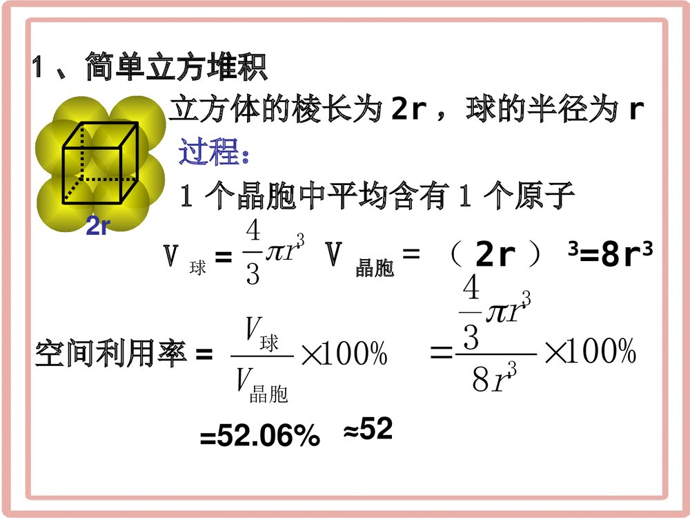 《空间利用率的计算》高中化学PPT课件下载3
