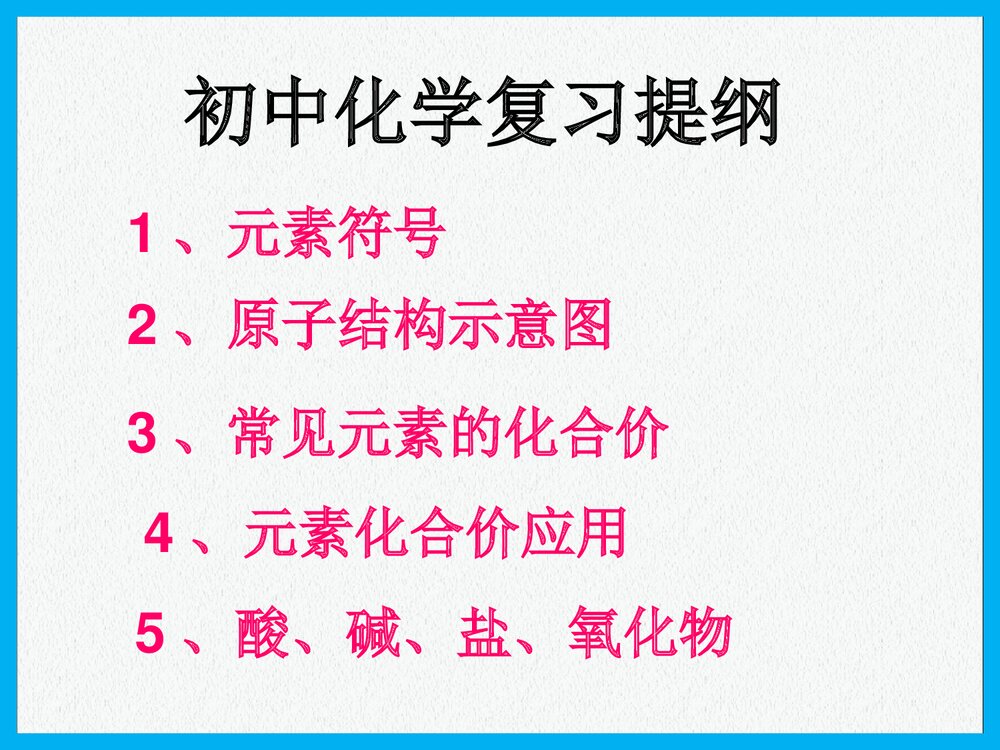 初中化学复习提纲PPT课件下载1