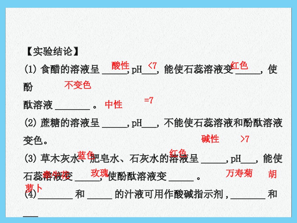 新人教版九年级化学下册《溶液酸碱性的检验》(同步知识点汇集+含2013教师典型题)课件PPT下载8