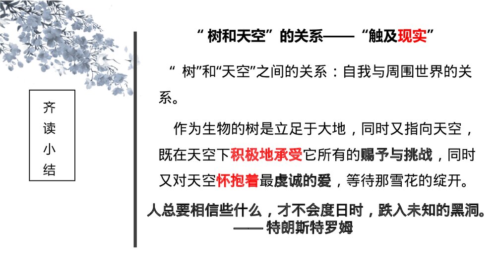 《树和天空》高中语文统编版选择性必修中册PPT课件8