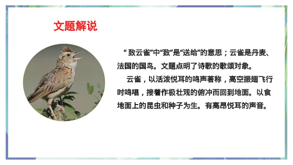 《致云雀》统编版高中语文必修一PPT课件9